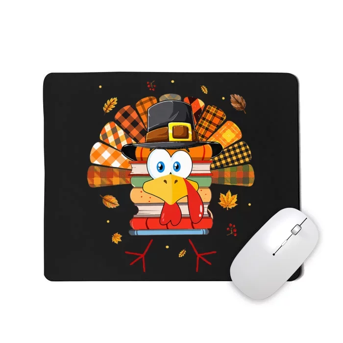 Librarian Book Lover Reader Funny Turkey Thanksgiving Fall Mousepad