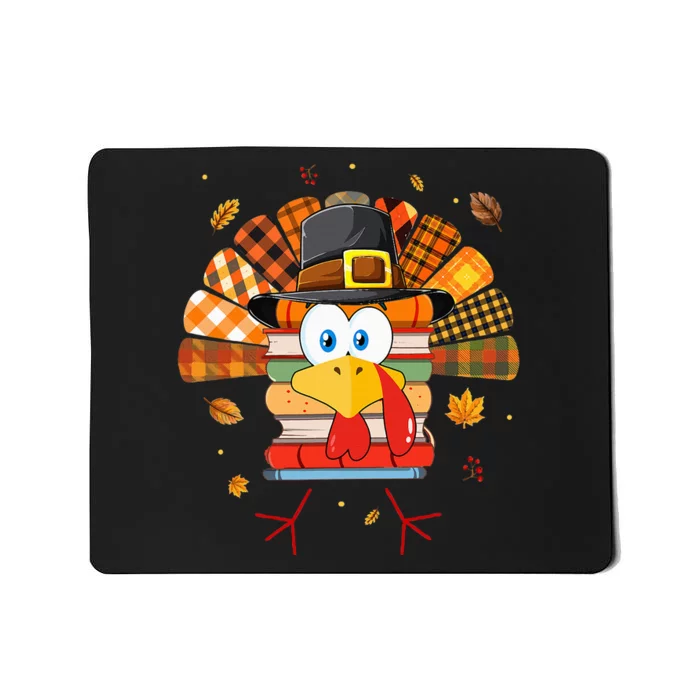 Librarian Book Lover Reader Funny Turkey Thanksgiving Fall Mousepad