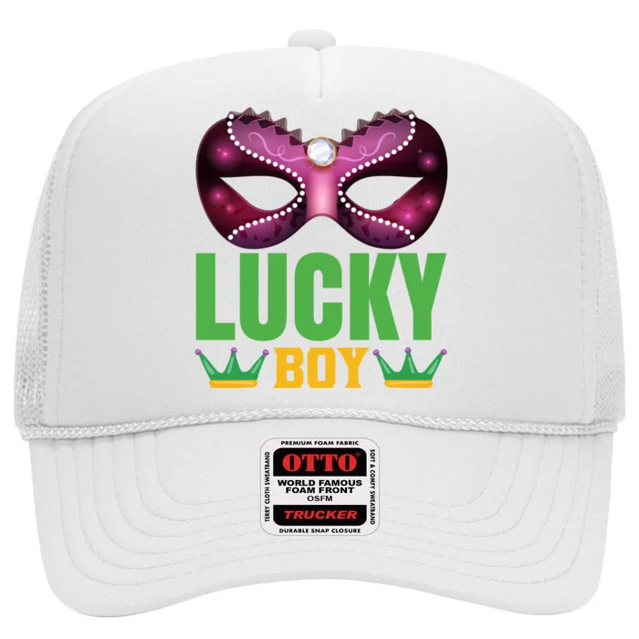 Lucky Boy High Crown Mesh Trucker Hat