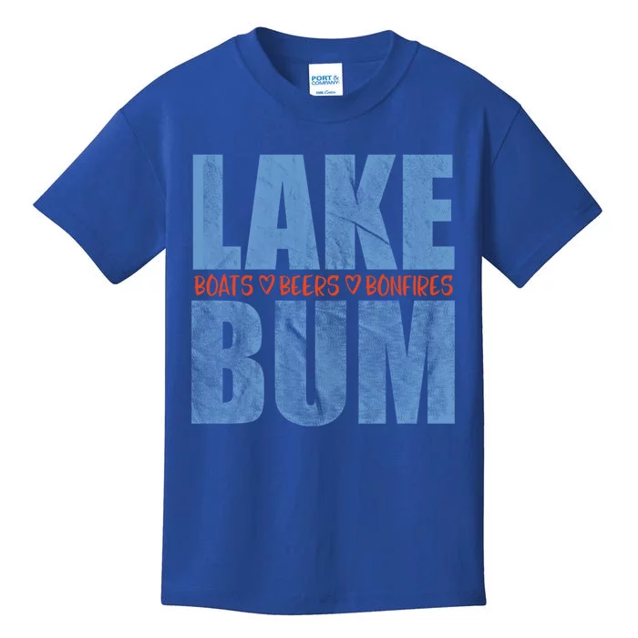 Lake Bum Lake Life Boating Fun Beer Ing Campfire Gift Kids T-Shirt