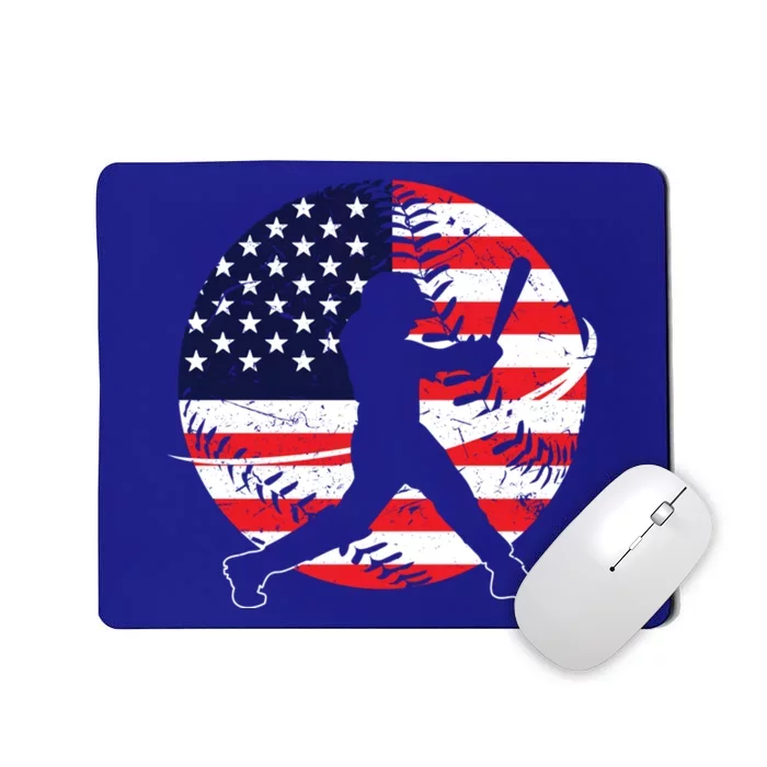 Love Baseball Love American Flag Gift Design Idea Funny Gift Mousepad