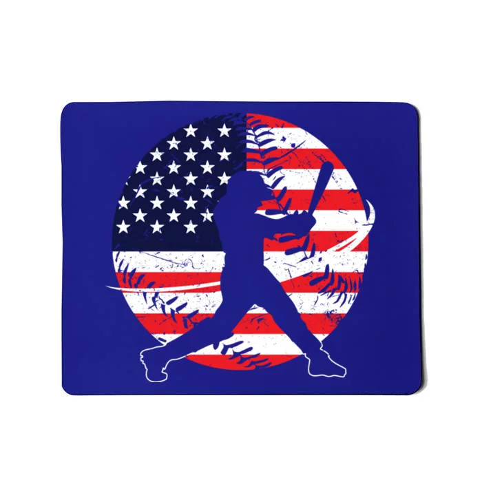 Love Baseball Love American Flag Gift Design Idea Funny Gift Mousepad