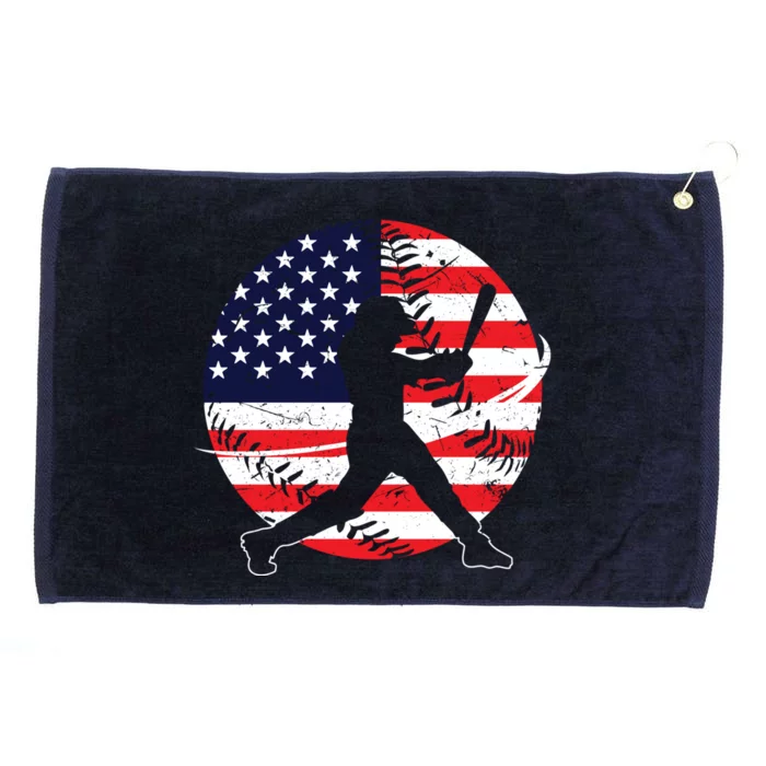 Love Baseball Love American Flag Gift Design Idea Funny Gift Grommeted Golf Towel