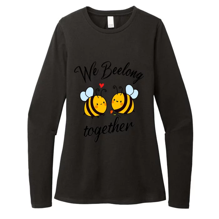 Loving Bees Love Heart Valentines Day For Couples Meaningful Gift Womens CVC Long Sleeve Shirt