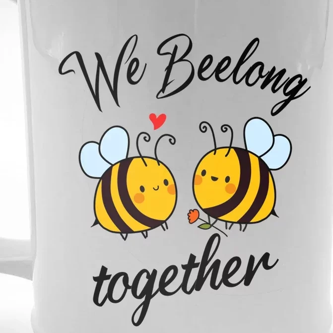 Loving Bees Love Heart Valentines Day For Couples Meaningful Gift Front & Back Beer Stein