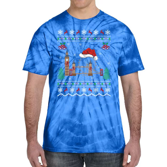 London Bridge Lover Xmas Gift Ugly London Bridge Christmas Gift Tie-Dye T-Shirt