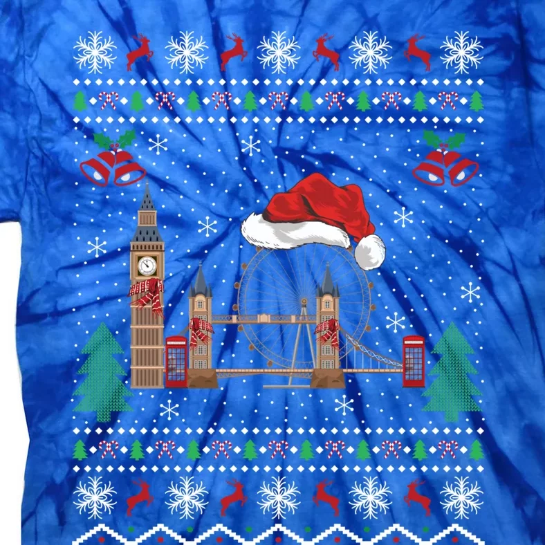 London Bridge Lover Xmas Gift Ugly London Bridge Christmas Gift Tie-Dye T-Shirt