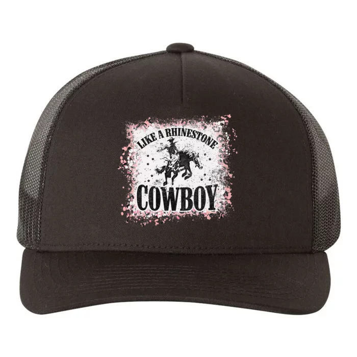 Leopard Bleached Like A Rhinestone Cowboy Horseback Yupoong Adult 5-Panel Trucker Hat