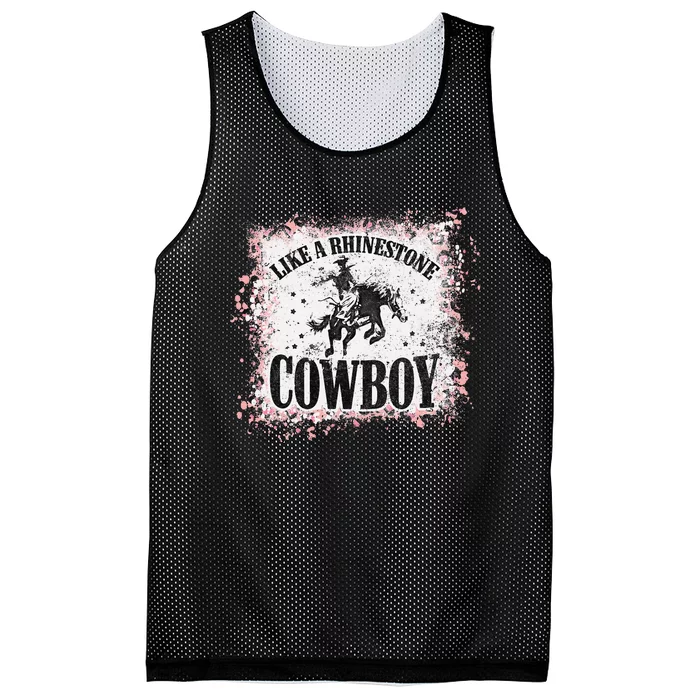 Leopard Bleached Like A Rhinestone Cowboy Horseback Mesh Reversible Basketball Jersey Tank