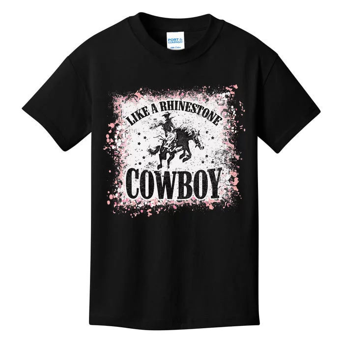 Leopard Bleached Like A Rhinestone Cowboy Horseback Kids T-Shirt