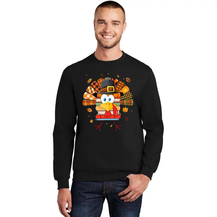 Librarian Book Lover Reader Funny Turkey Thanksgiving Fall Tall Sweatshirt