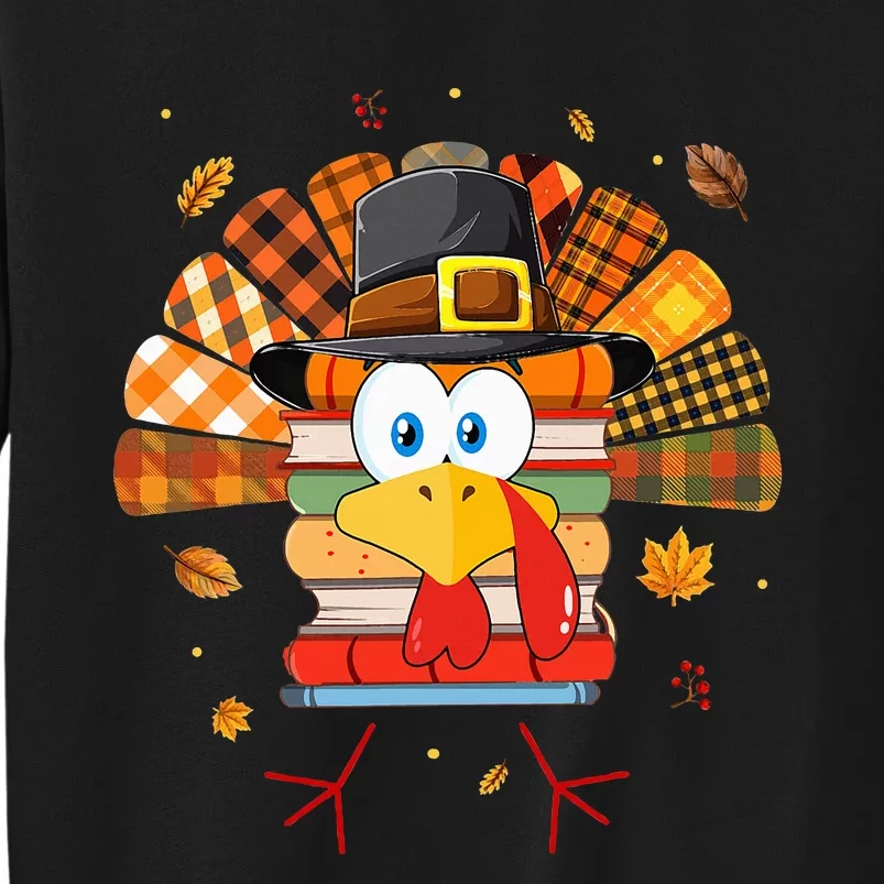 Librarian Book Lover Reader Funny Turkey Thanksgiving Fall Tall Sweatshirt