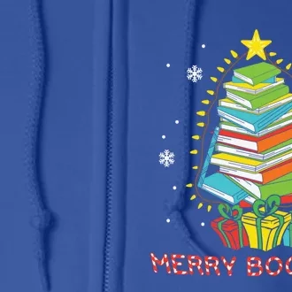 Librarian Book Lover Books Christmas Tree Merry Bookmas Xmas Gift Full Zip Hoodie