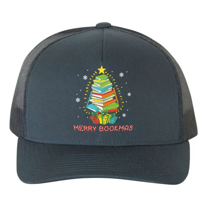 Librarian Book Lover Books Christmas Tree Merry Bookmas Xmas Gift Yupoong Adult 5-Panel Trucker Hat