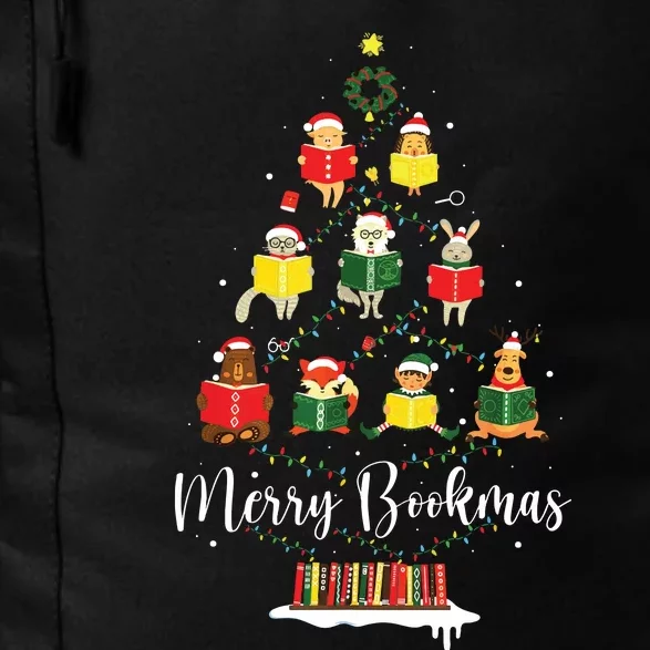 Librarian Book Lover Books Christmas Tree Merry Bookmas Xmas Daily Commute Backpack