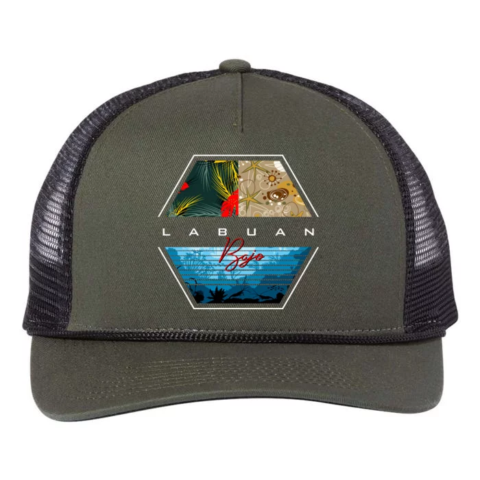 Labuan Bajo Retro Rope Trucker Hat Cap