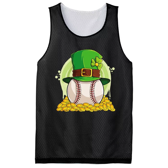 Lucky Baseball Leprechaun Hat Pile Golden Coins Mesh Reversible Basketball Jersey Tank