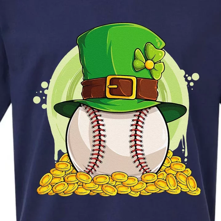 Lucky Baseball Leprechaun Hat Pile Golden Coins Sueded Cloud Jersey T-Shirt