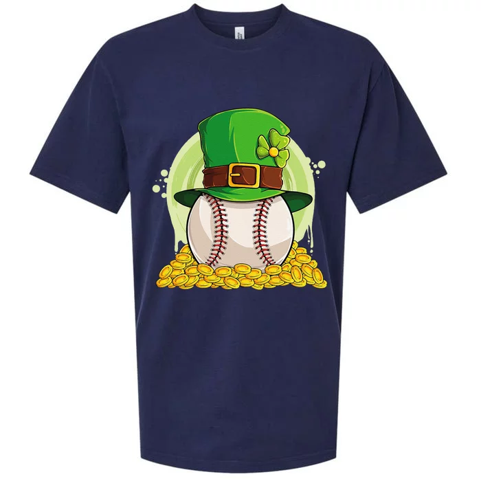 Lucky Baseball Leprechaun Hat Pile Golden Coins Sueded Cloud Jersey T-Shirt