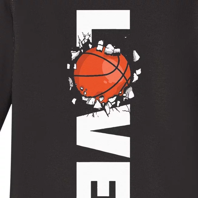 Love Basketball Baby Long Sleeve Bodysuit