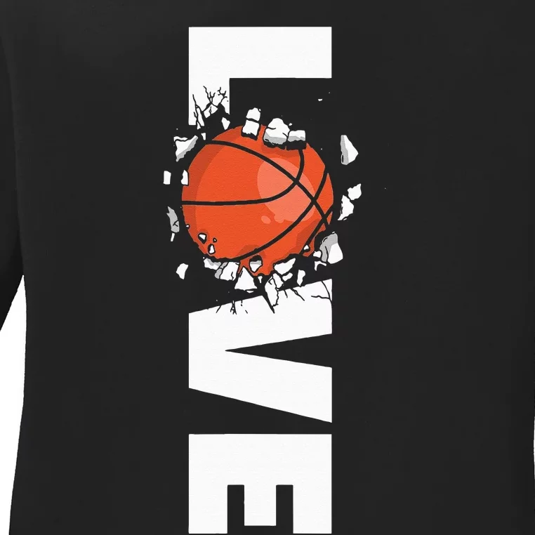 Love Basketball Ladies Long Sleeve Shirt