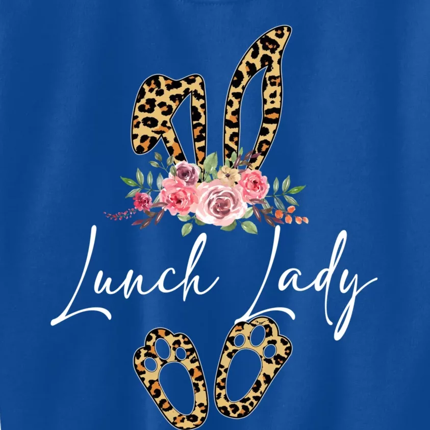 Leopard Bunny Lunch Lady Easter Day Gift Kids Sweatshirt