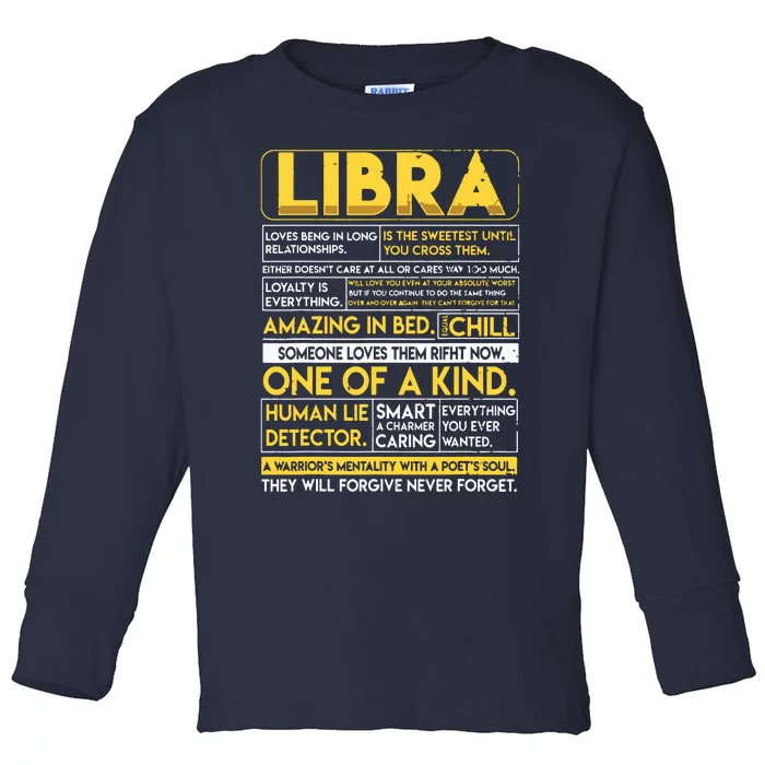 Libra Best Libra Horoscope Funny Toddler Long Sleeve Shirt