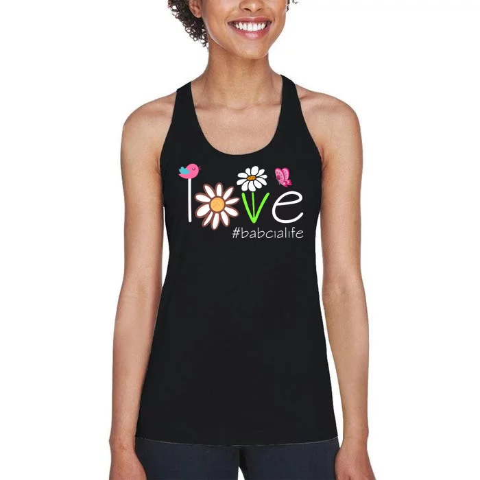 Love Babcia Life Cute Matching Family Women's Racerback Tank