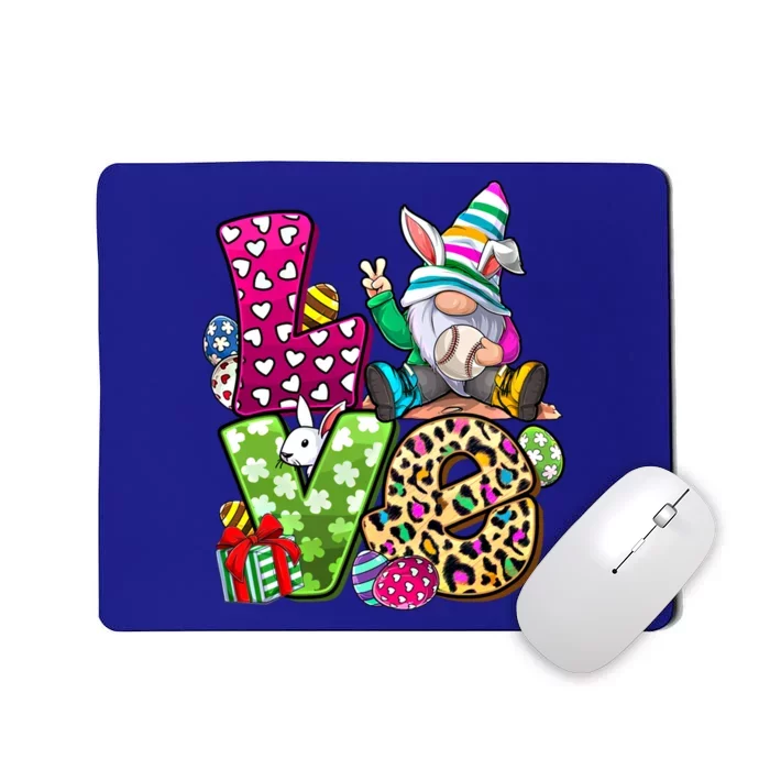 Love Baseball Life Bunny Easter Gnome Egg Hunting Basket Gift Mousepad