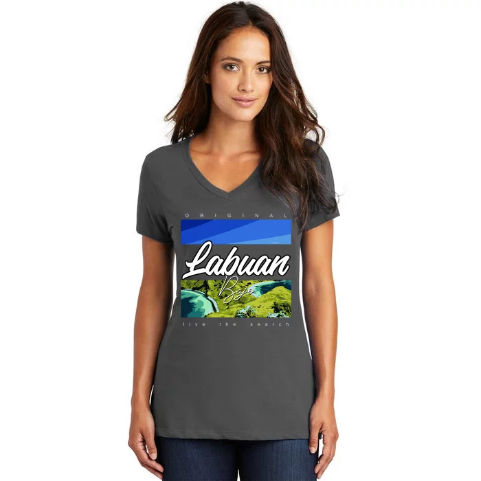 Labuan Bajo Live The Search Women's V-Neck T-Shirt