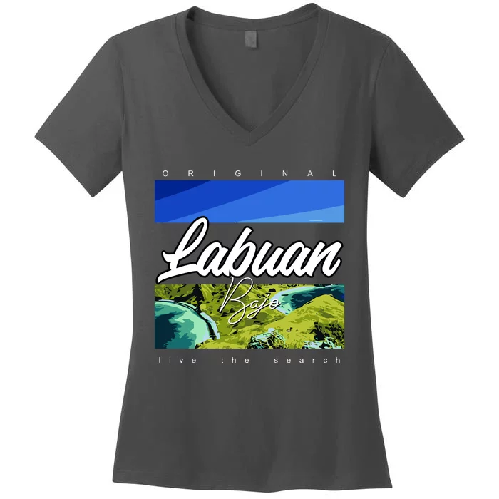 Labuan Bajo Live The Search Women's V-Neck T-Shirt