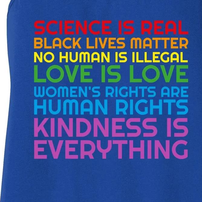 Lgbtq Black Lives Matter Science Hu Rights Gift Women's Racerback Tank