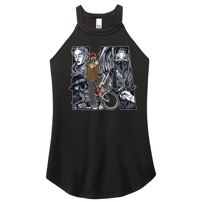 Lowrider Bike LA Chicano Cholo Los Angeles Lowrider Women’s Perfect Tri Rocker Tank