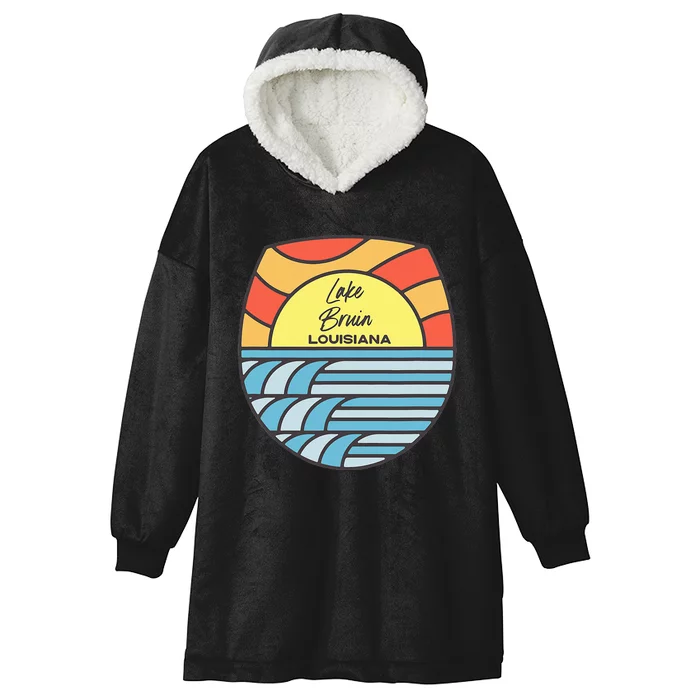 Lake Bruin Louisiana La Sunset Sunrise Souvenir Hooded Wearable Blanket