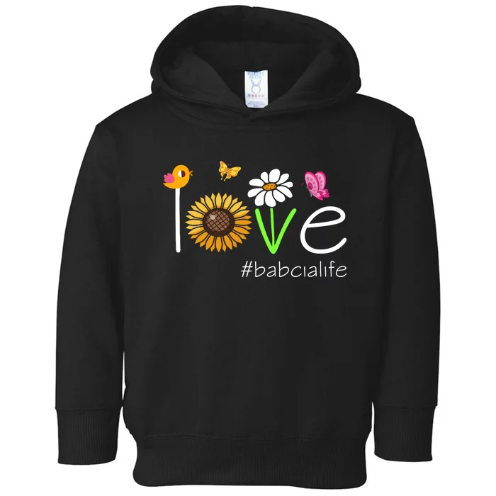 Love Babcia Life Cute Matching Family Toddler Hoodie