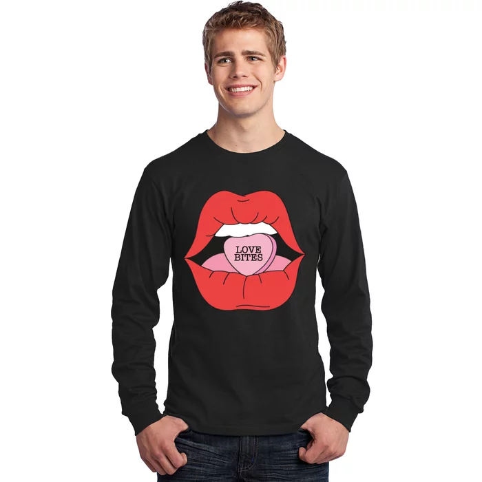 Love Bites Lip Graphic – Bold & Edgy Style Statement Long Sleeve Shirt