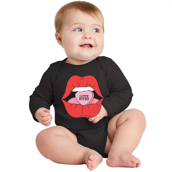 Love Bites Lip Graphic – Bold & Edgy Style Statement Baby Long Sleeve Bodysuit