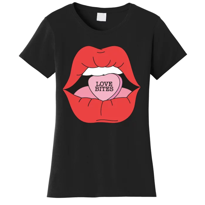 Love Bites Lip Graphic – Bold & Edgy Style Statement Women's T-Shirt