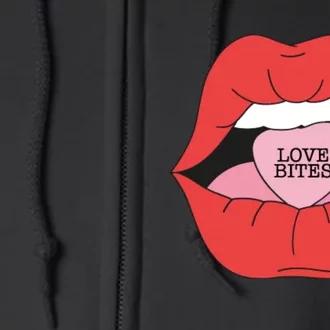 Love Bites Lip Graphic – Bold & Edgy Style Statement Full Zip Hoodie