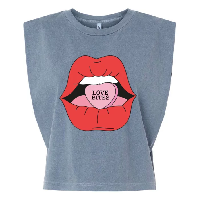 Love Bites Lip Graphic – Bold & Edgy Style Statement Garment-Dyed Women's Muscle Tee