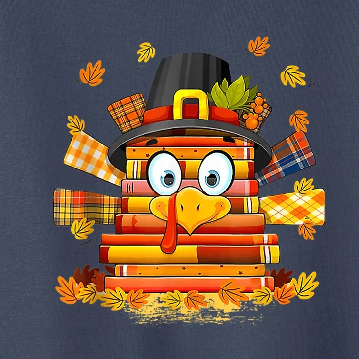 Librarian Book Lover Reader Funny Turkey Thanksgiving Read Toddler T-Shirt