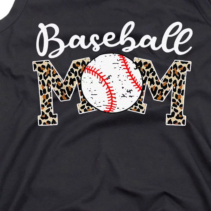 Leopard Baseball Mom Life Game Day Mothers Day Tank Top