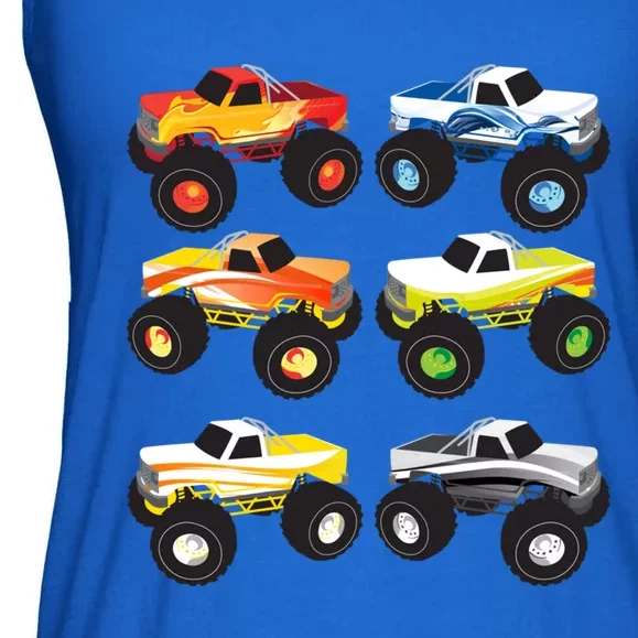 Little Boys Monster Trucks Pickup Truck Funny School Gift Ladies Essential Flowy Tank