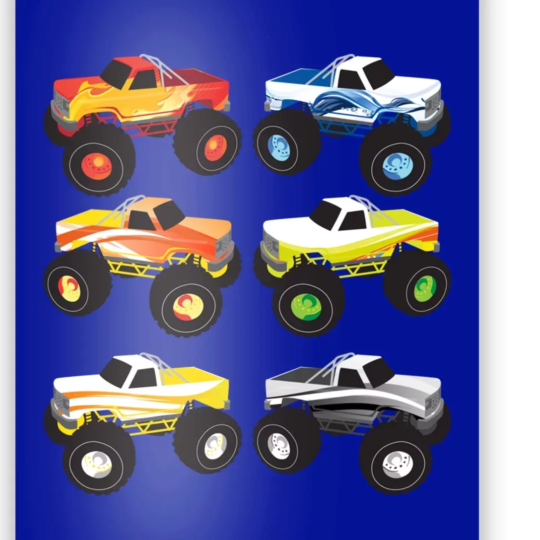 Little Boys Monster Trucks Pickup Truck Funny School Gift Poster