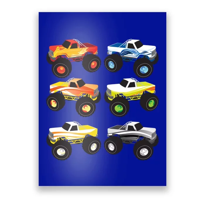 Little Boys Monster Trucks Pickup Truck Funny School Gift Poster