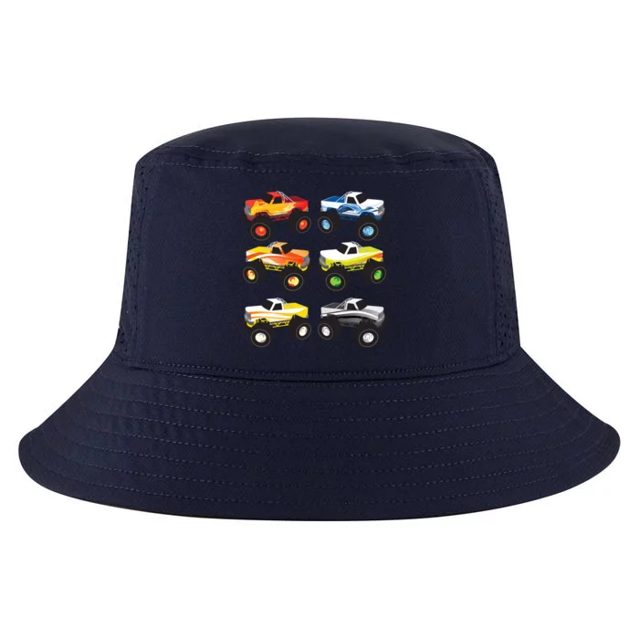 Little Boys Monster Trucks Pickup Truck Funny School Gift Cool Comfort Performance Bucket Hat