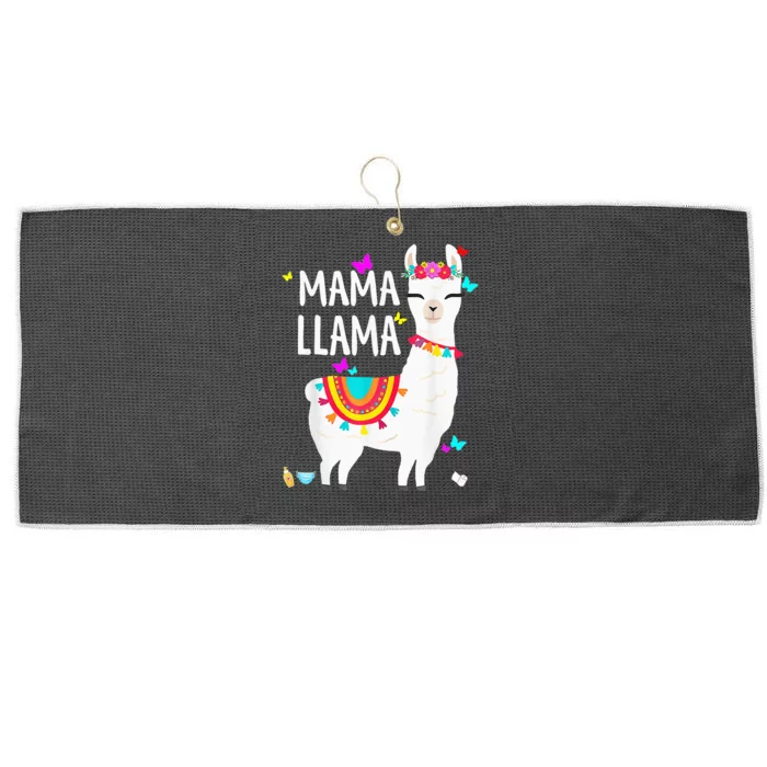 Llama Birthday Mom Of The Birthday  Farm Large Microfiber Waffle Golf Towel