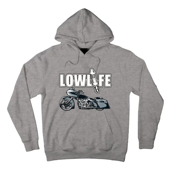 Lowlife Bagger Motorcycle . Chicano Vicla Lowrider Bikes Tall Hoodie