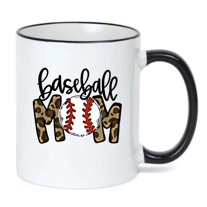 Leopard Baseball Mom Game Day Baseball Season Mothers Day Great Gift Black Color Changing Mug