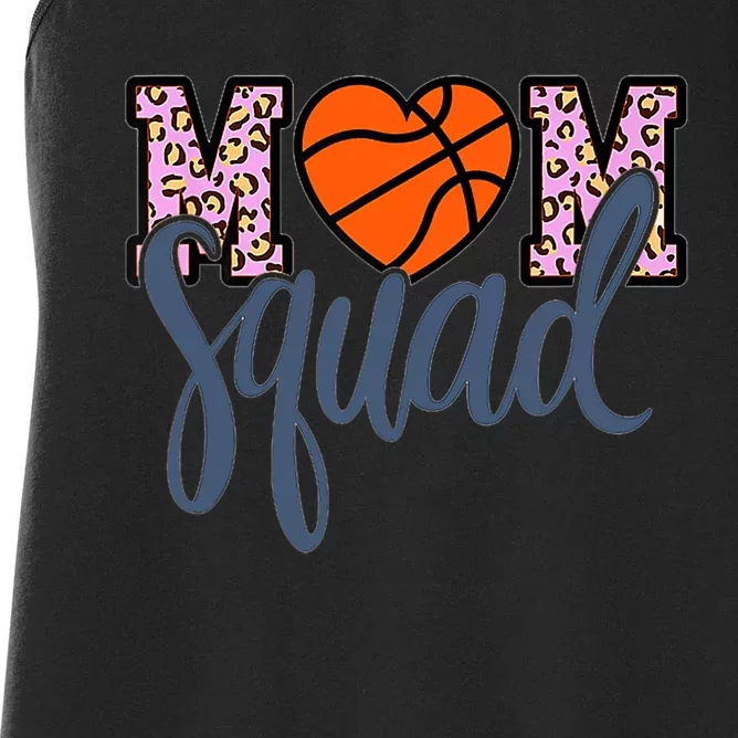 Leopard Basketball Mom Squad Basketball Mother's Day Women's Racerback Tank